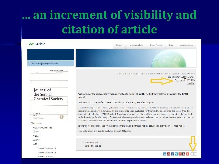 . . . an increment of visibility and citation of article 