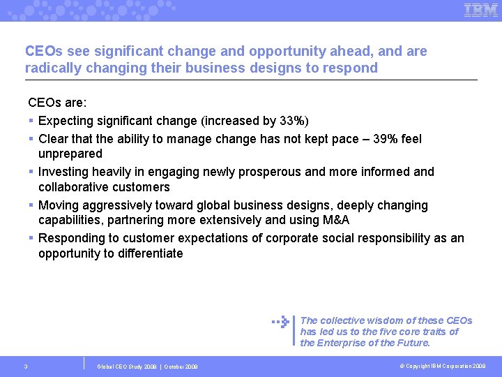CEOs see significant change and opportunity ahead, and are radically changing their business designs
