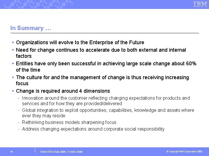 In Summary … § Organizations will evolve to the Enterprise of the Future §