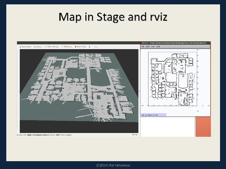 Map in Stage and rviz (C)2014 Roi Yehoshua 