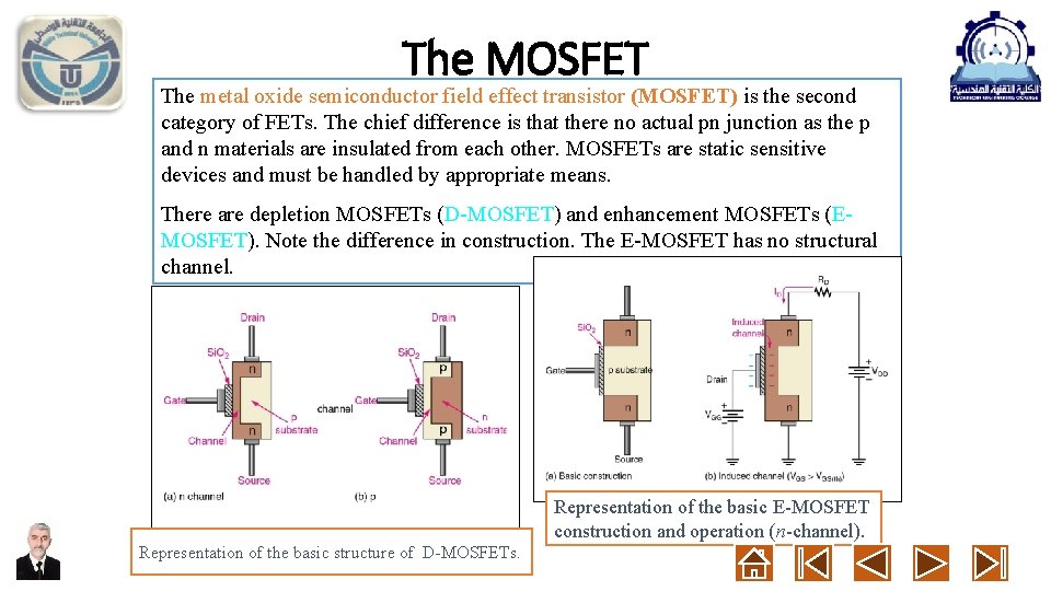 The MOSFET The metal oxide semiconductor field effect transistor (MOSFET) is the second category