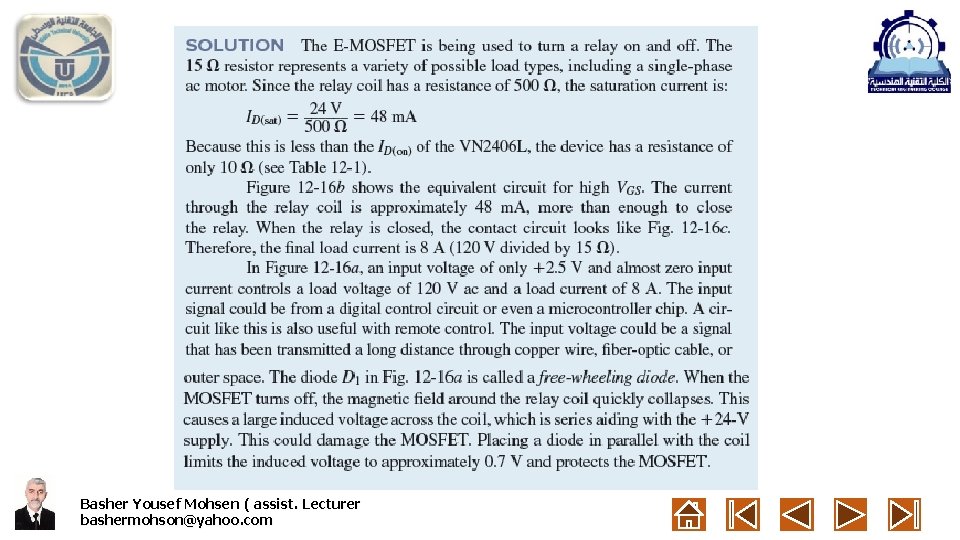 Basher Yousef Mohsen ( assist. Lecturer bashermohson@yahoo. com 
