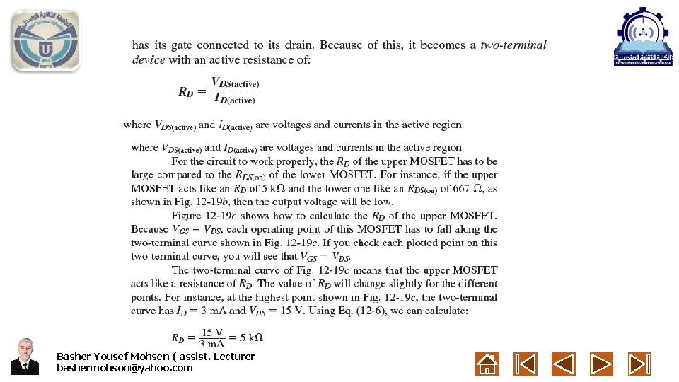 Basher Yousef Mohsen ( assist. Lecturer bashermohson@yahoo. com 