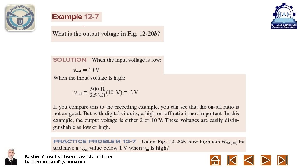 Basher Yousef Mohsen ( assist. Lecturer bashermohson@yahoo. com 