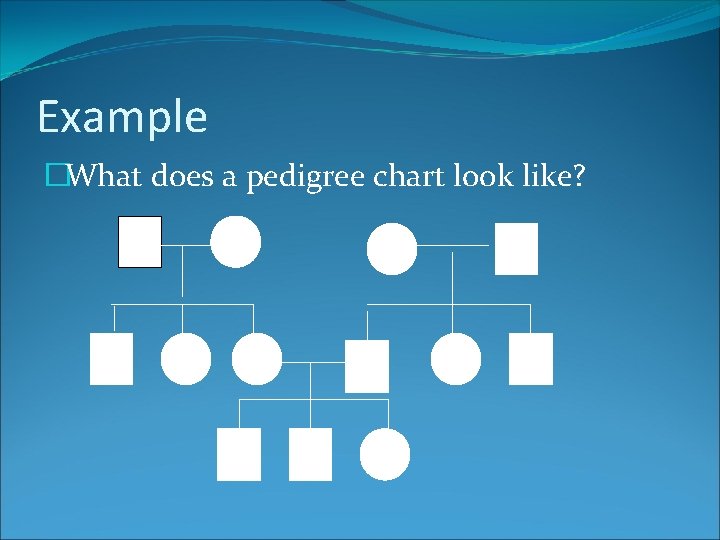 Example �What does a pedigree chart look like? 