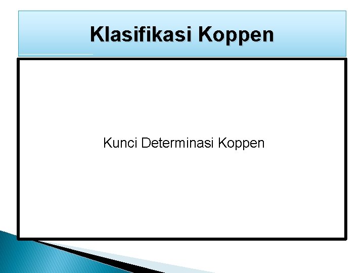 Klasifikasi Koppen Kunci Determinasi Koppen 