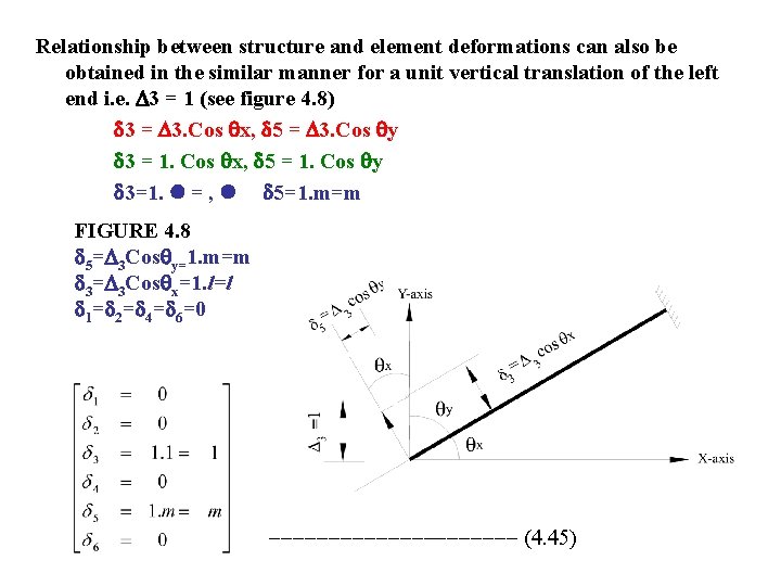 Relationship between structure and element deformations can also be obtained in the similar manner
