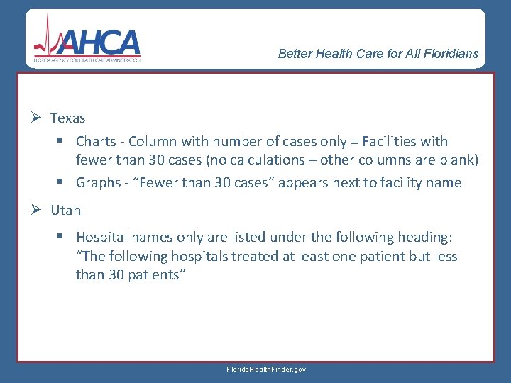 Better Health Care for All Floridians Ø Texas § Charts - Column with number