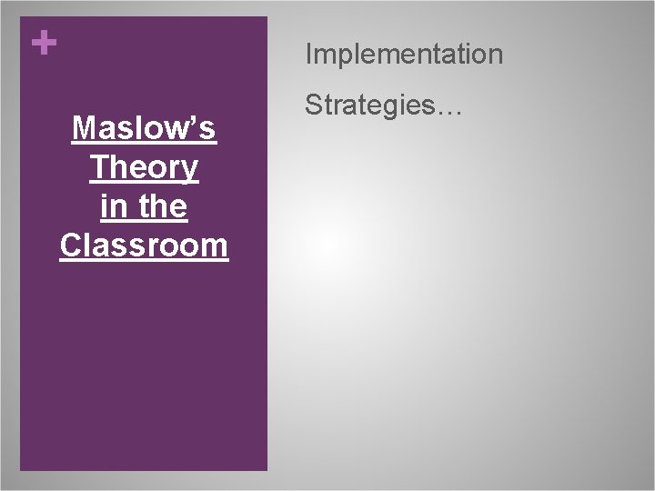 + Implementation Maslow’s Theory in the Classroom Strategies… 