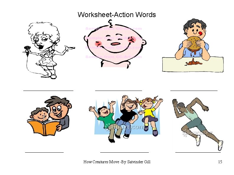 Worksheet-Action Words How Creatures Move -By Satvinder Gill 15 