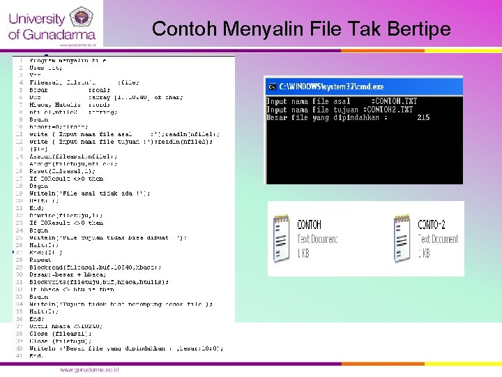 Contoh Menyalin File Tak Bertipe 