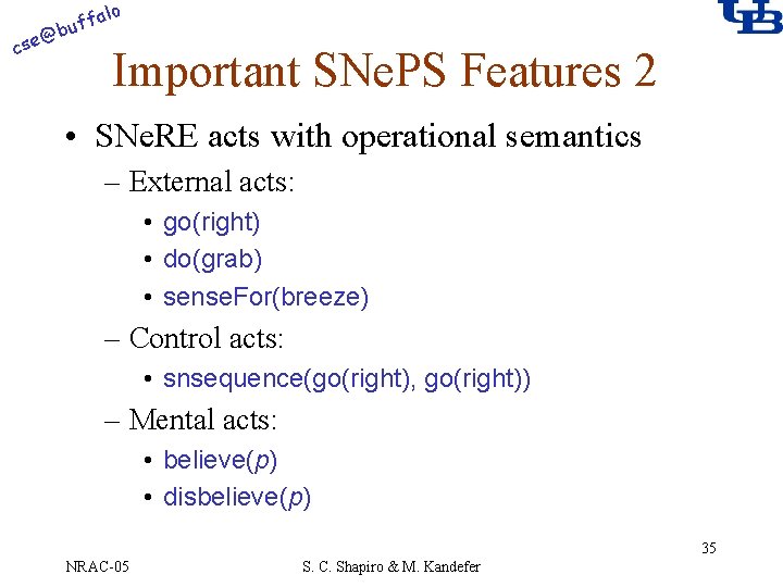 alo @ cse f buf Important SNe. PS Features 2 • SNe. RE acts