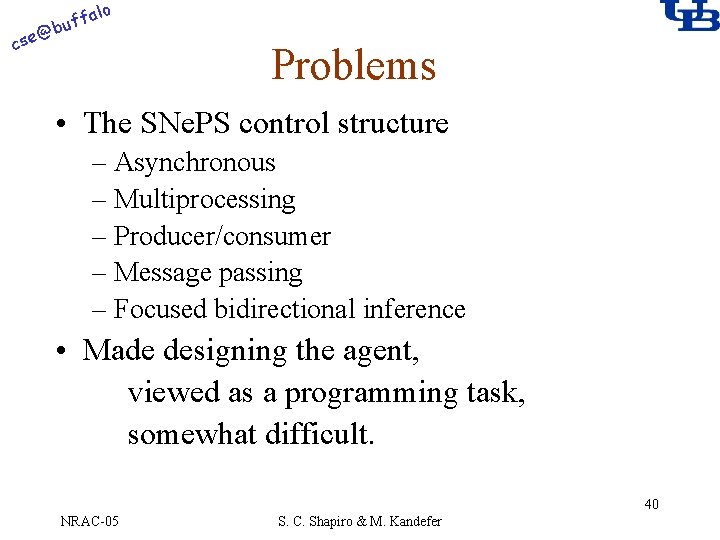 alo @ cse f buf Problems • The SNe. PS control structure – Asynchronous