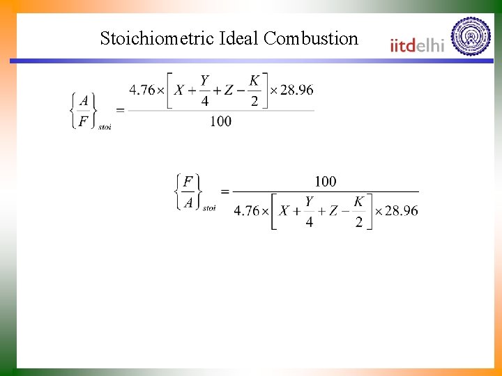 Stoichiometric Ideal Combustion 