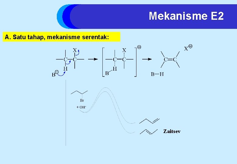 Mekanisme E 2 A. Satu tahap, mekanisme serentak: Zaitsev 