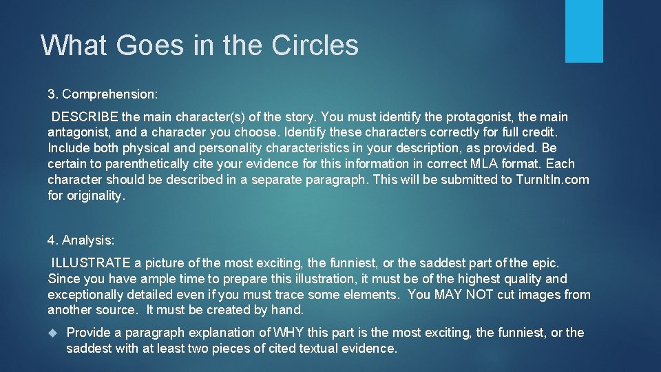 What Goes in the Circles 3. Comprehension: DESCRIBE the main character(s) of the story.