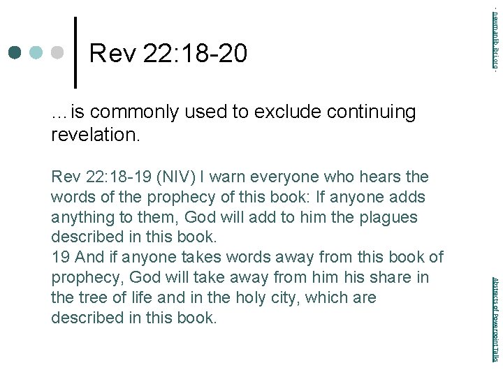 - newmanlib. ibri. org - Rev 22: 18 -20 …is commonly used to exclude
