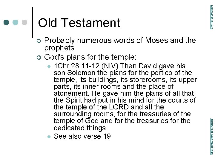 ¢ ¢ - newmanlib. ibri. org - Old Testament Probably numerous words of Moses