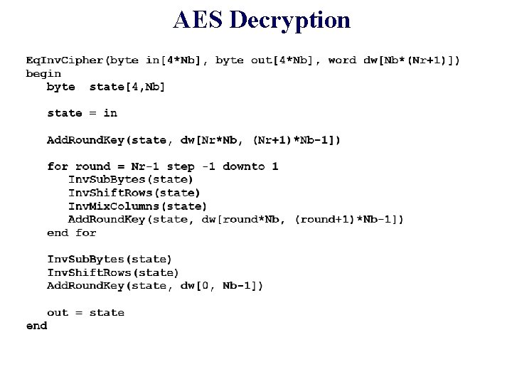 AES Decryption AES Decryption
