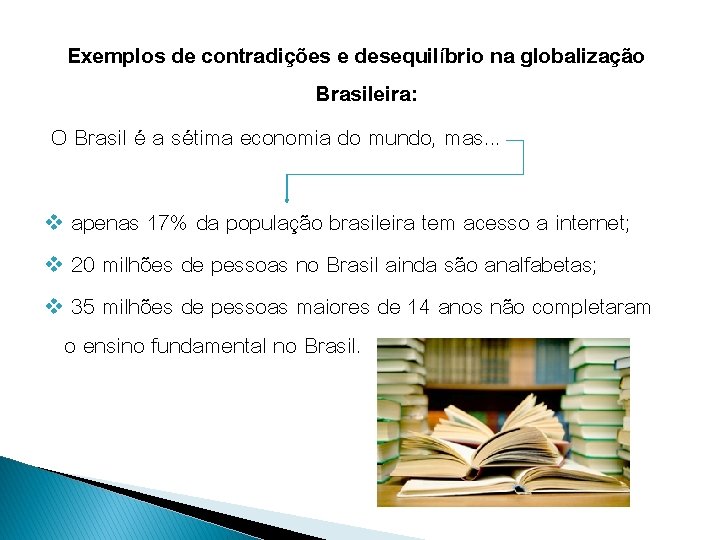 Exemplos de contradições e desequilíbrio na globalização Brasileira: O Brasil é a sétima economia