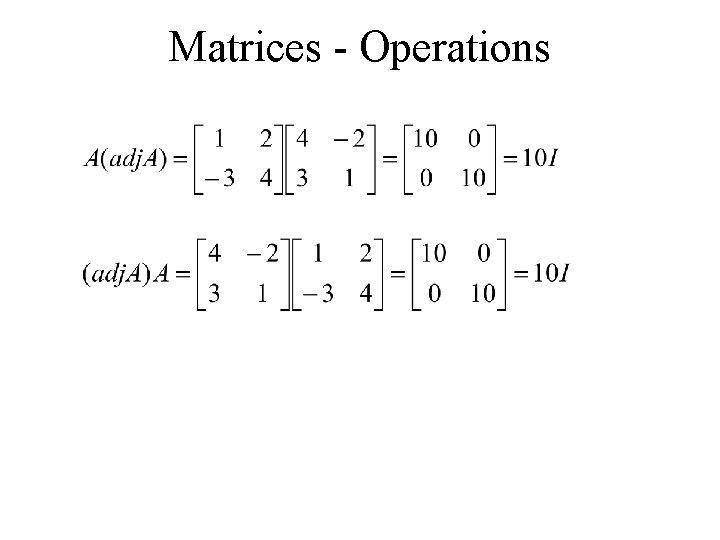 Matrices - Operations 