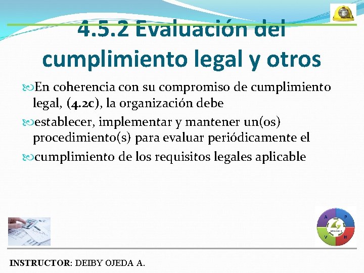 4. 5. 2 Evaluación del cumplimiento legal y otros En coherencia con su compromiso