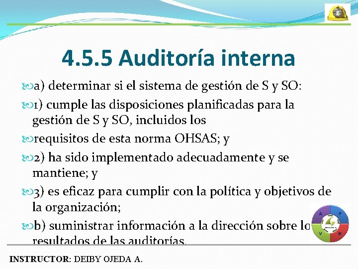 4. 5. 5 Auditoría interna a) determinar si el sistema de gestión de S