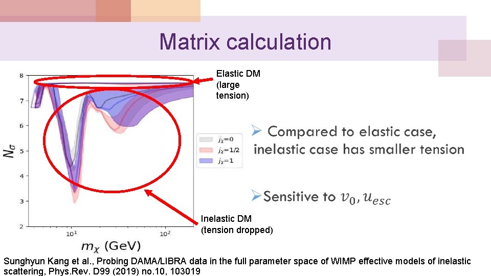 Matrix calculation Elastic DM (large tension) Inelastic DM (tension dropped) Sunghyun Kang et al.