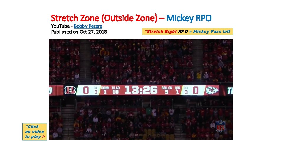 Stretch Zone (Outside Zone) – Mickey RPO You. Tube - Bobby Peters Published on