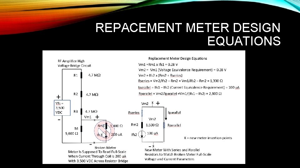 REPACEMENT METER DESIGN EQUATIONS 