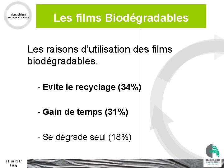 biomatériaux en maraîchage Les films Biodégradables Les raisons d’utilisation des films biodégradables. - Evite