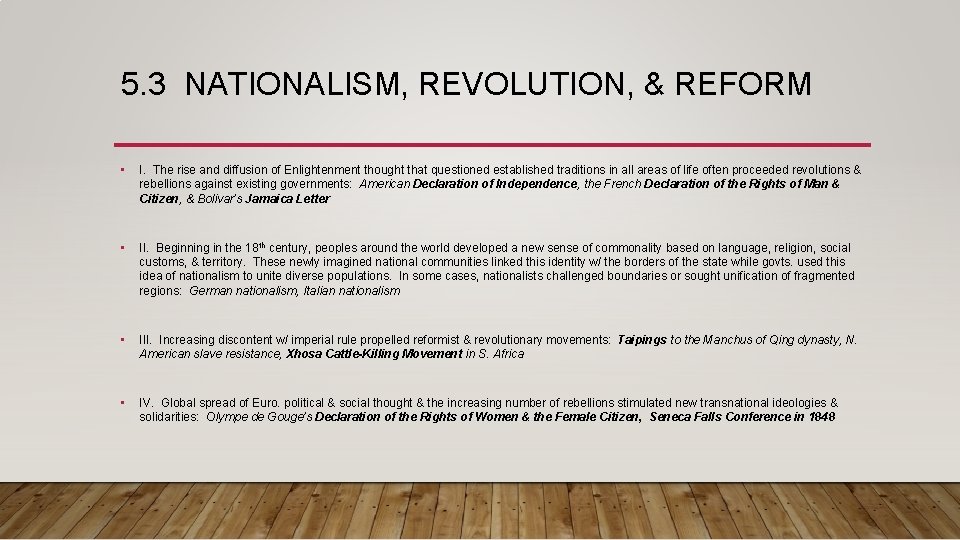 5. 3 NATIONALISM, REVOLUTION, & REFORM • I. The rise and diffusion of Enlightenment