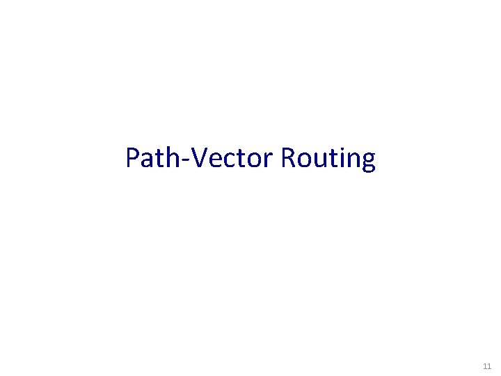 Path-Vector Routing 11 
