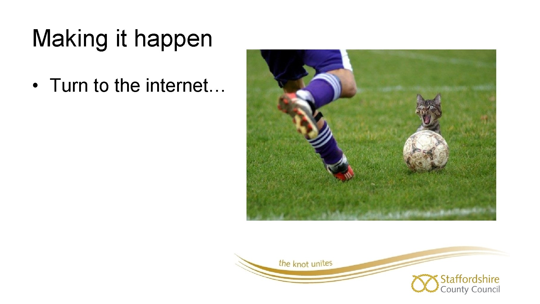 Making it happen • Turn to the internet… 