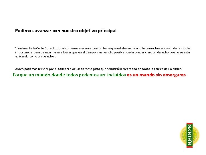 Pudimos avanzar con nuestro objetivo principal: “Finalmente la Corte Constitucional comenzo a avanzar con