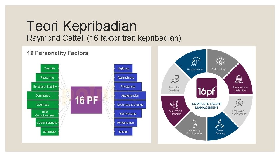 Teori Kepribadian Raymond Cattell (16 faktor trait kepribadian) Teori Kepribadian Raymond Cattell (16 faktor trait kepribadian)