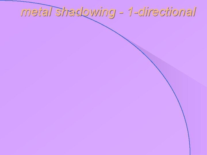 metal shadowing - 1 -directional 