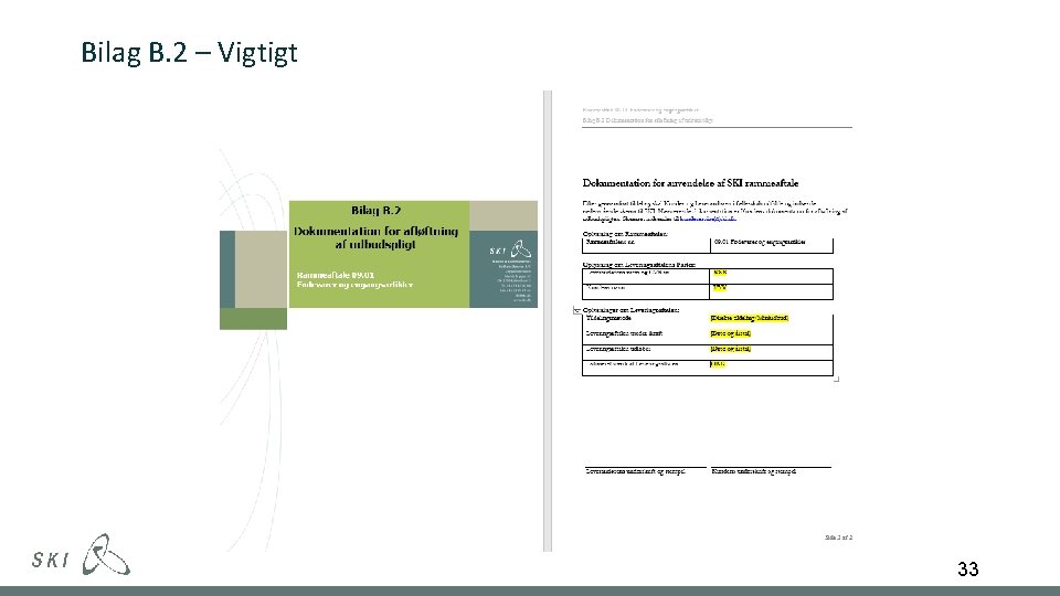 Bilag B. 2 – Vigtigt 33 