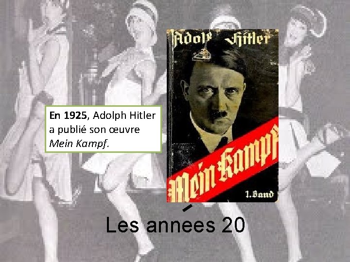 En 1925, Adolph Hitler a publié son œuvre Mein Kampf. Les annees 20 