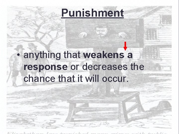 Punishment • anything that weakens a response or decreases the chance that it will