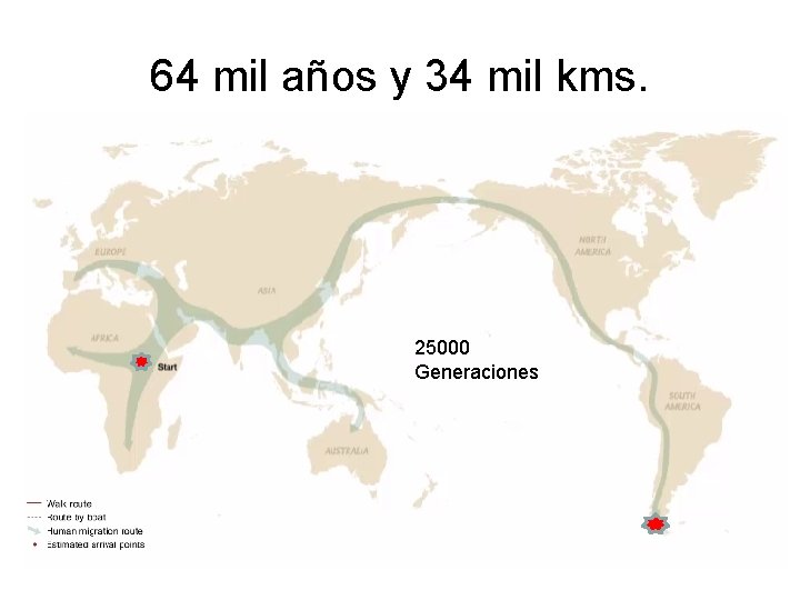 64 mil años y 34 mil kms. 25000 Generaciones 