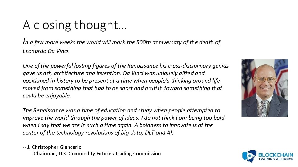 A closing thought… In a few more weeks the world will mark the 500