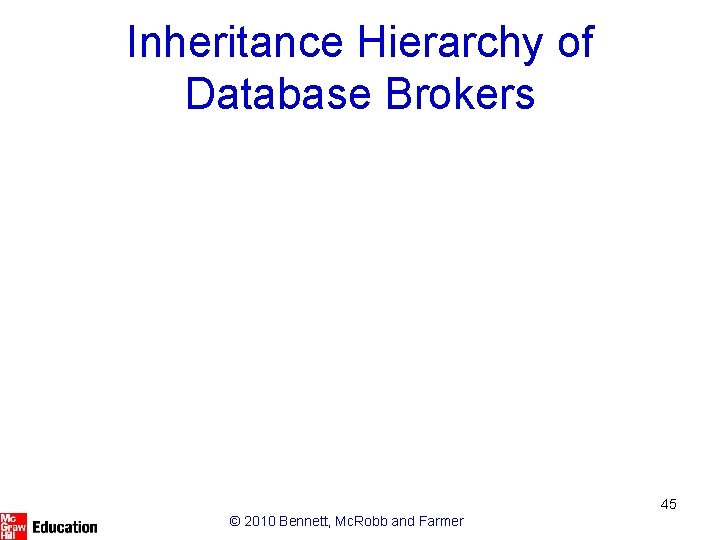 Inheritance Hierarchy of Database Brokers 45 © 2010 Bennett, Mc. Robb and Farmer 