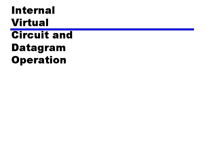 Internal Virtual Circuit and Datagram Operation 