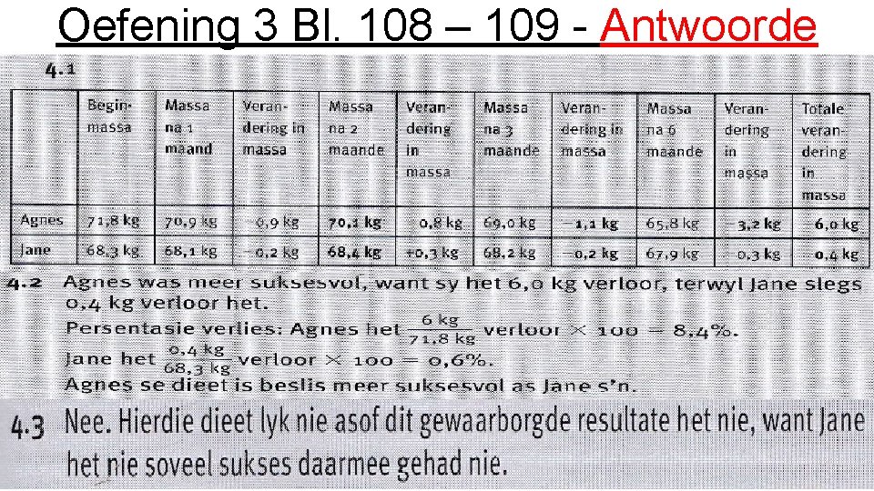 Oefening 3 Bl. 108 – 109 - Antwoorde 