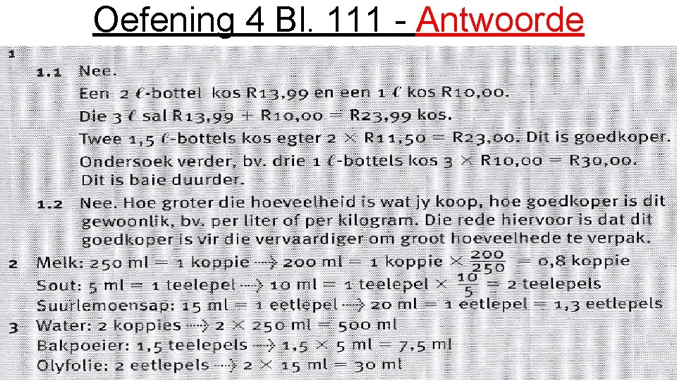 Oefening 4 Bl. 111 - Antwoorde 