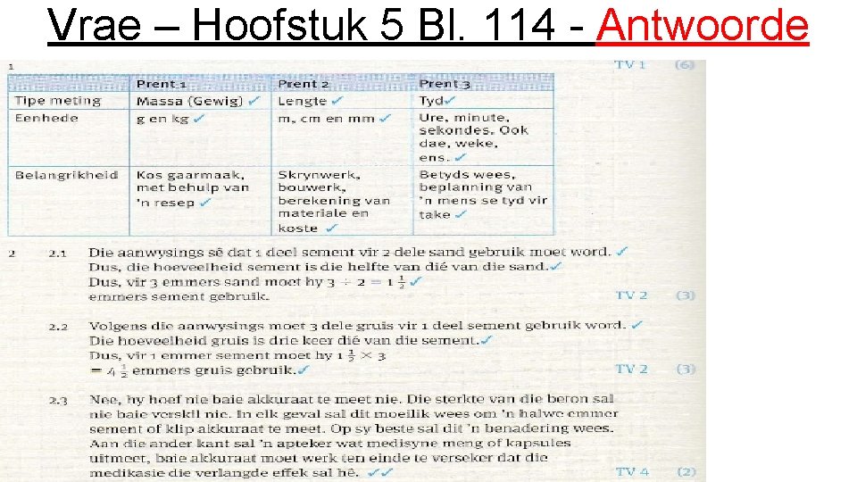 Vrae – Hoofstuk 5 Bl. 114 - Antwoorde 