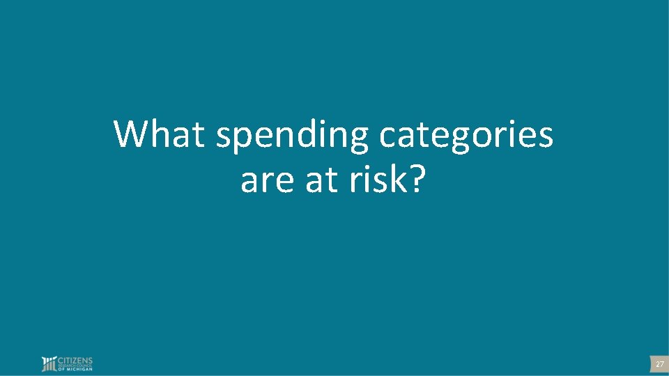 What spending categories are at risk? 27 