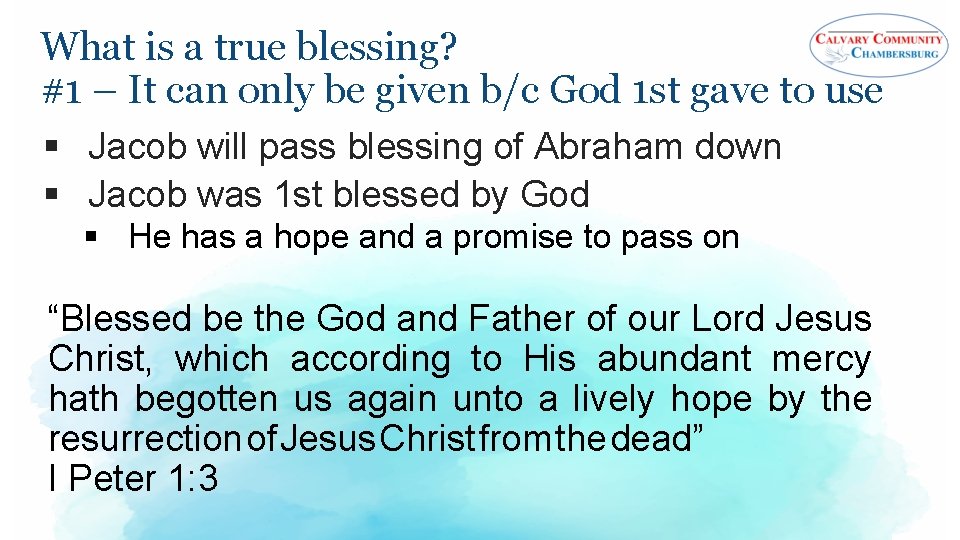What is a true blessing? #1 – It can only be given b/c God