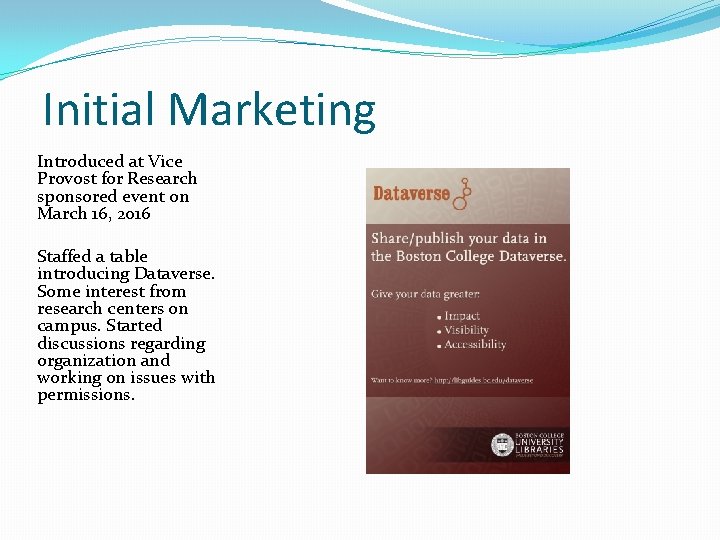 Initial Marketing Introduced at Vice Provost for Research sponsored event on March 16, 2016